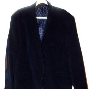 LAUREN RALPH LAUREN BLACK LABEL SZ.48R, BLUE CORDUROY BLAZER-JACKET